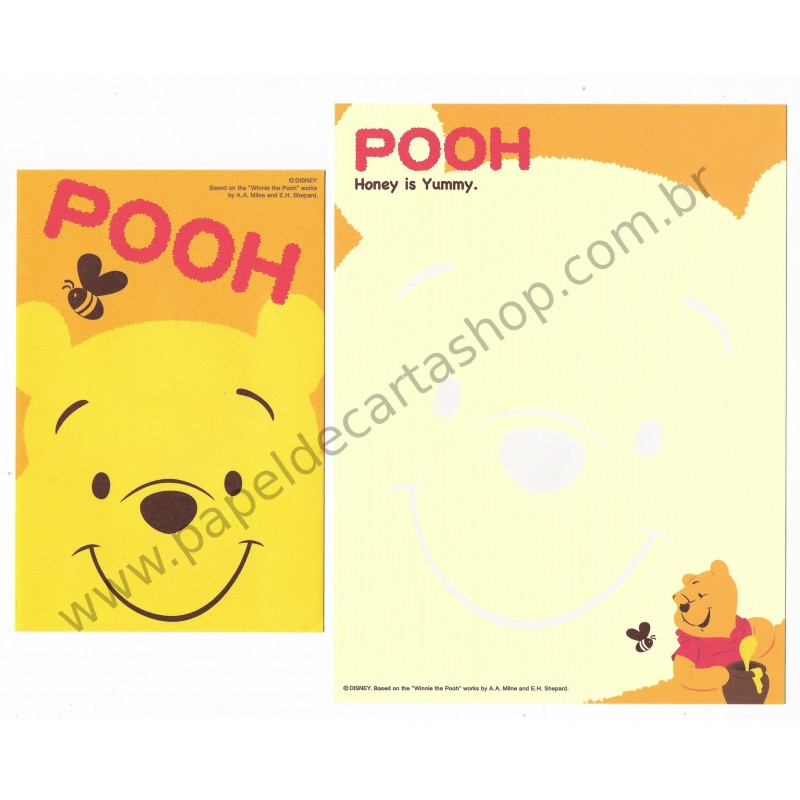 Conjunto de Papel de Carta Importado Disney Pooh Honey is Yummy