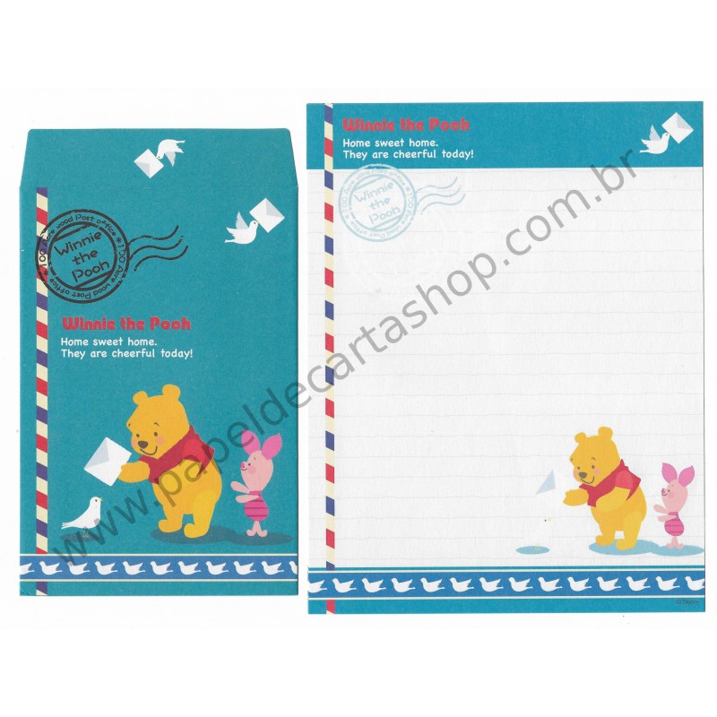 Conjunto de Papel de Carta Disney Pooh Home Sweet Home