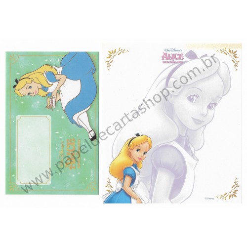 Kit 6 Conjuntos de Papel de Carta Disney Alice in Wonderland 