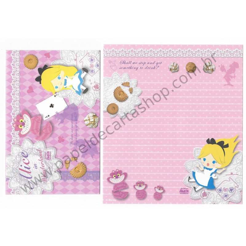 Kit 2 Conjuntos de Papel de Carta Disney Alice (CLL)