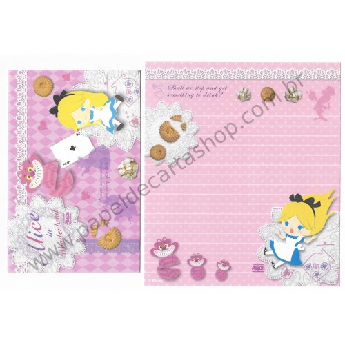 Kit 2 Conjuntos de Papel de Carta Disney Alice (CLL)