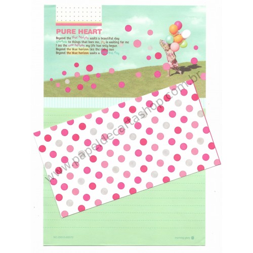 Conjunto de Papel de Carta Importado Pure Heart - Morning Glory