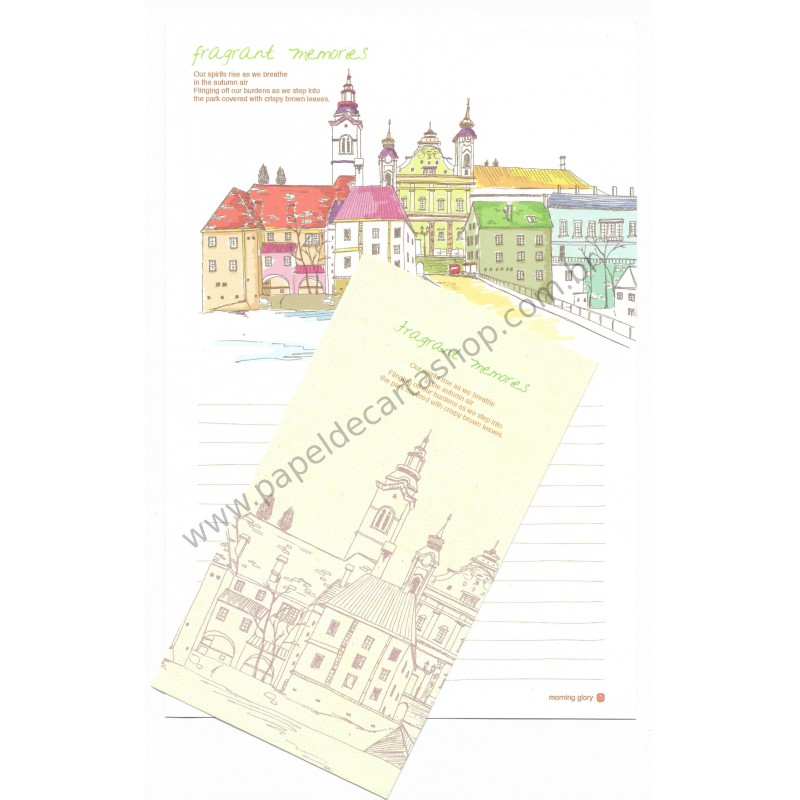 Conjunto de Papel de Carta Importado Fragrant Memories - Morning Glory