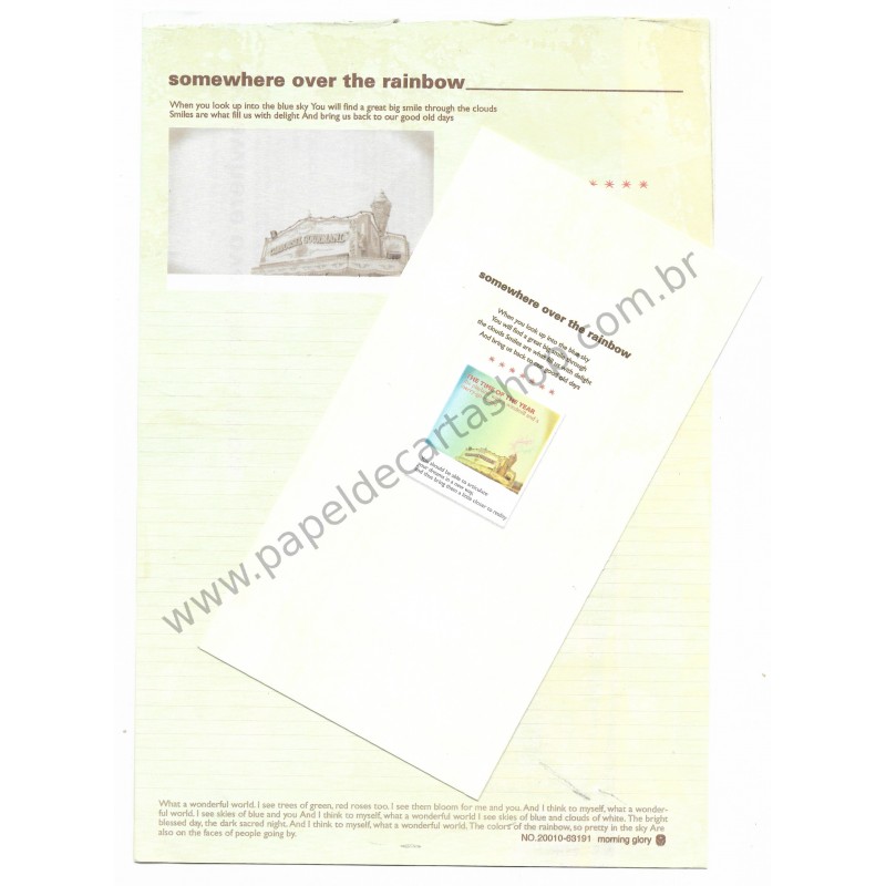 Conjunto de Papel de Carta Importado Hope & Peace - Morning Glory