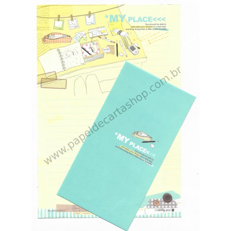 Conjunto de Papel de Carta Importado My Place - Morning Glory