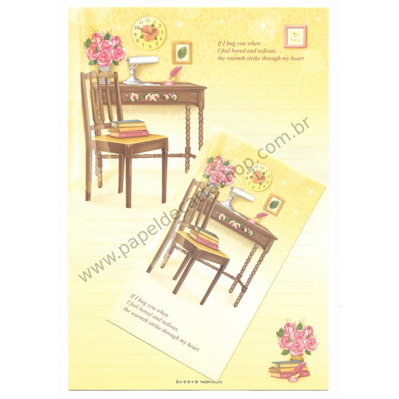 Conjunto de Papel de Carta Importado Clock - YM