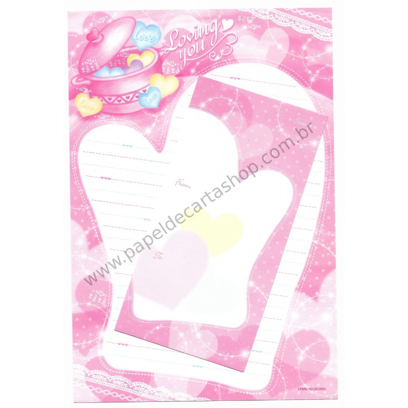 Conjunto de Papel de Carta Importado Loving You - i-Neu