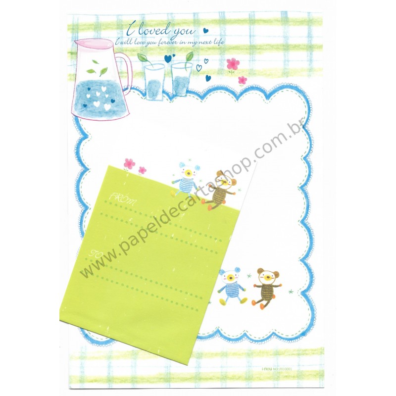 Conjunto de Papel de Carta Importado I Loved You - i-Neu