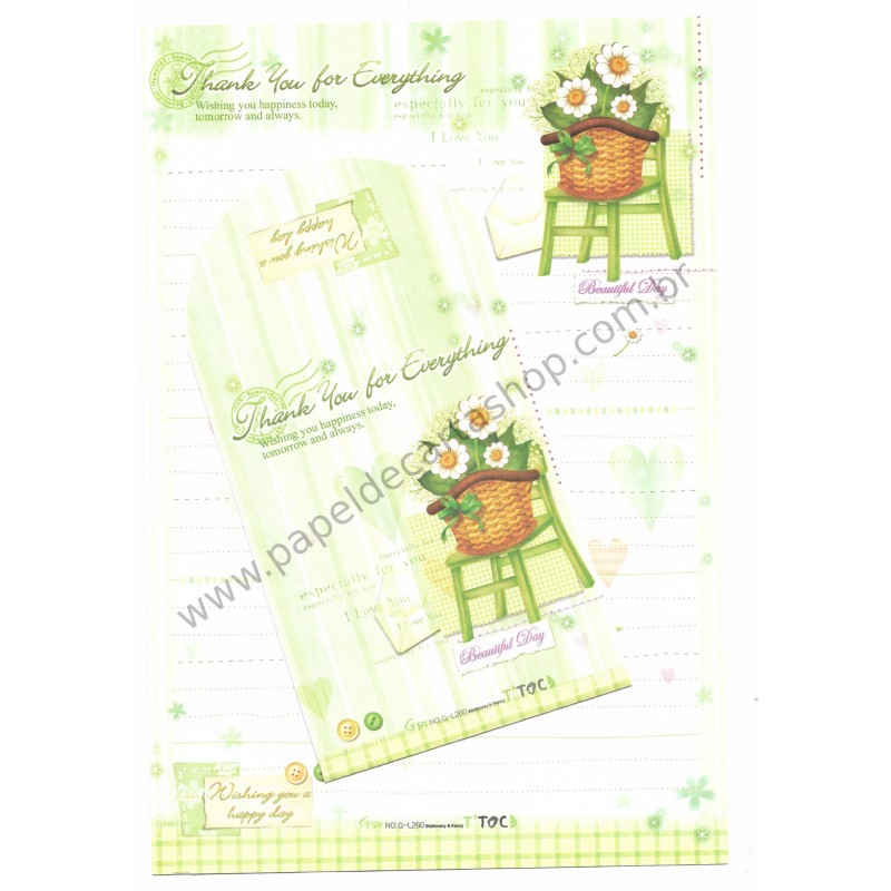 Conjunto de Papel de Carta Importado Thank You - TOC