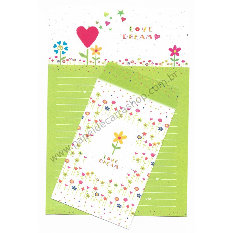 Conjunto de Papel de Carta Importado Love Dream - NL