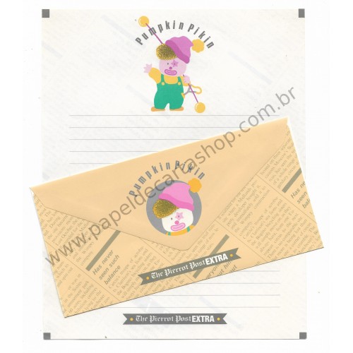 Conjunto de Papel de Carta Vintage The Pierrot Post Extra Pumpkin Pikin