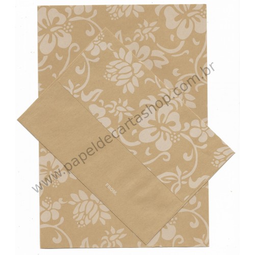 Conjunto de Papel de Carta Antigo (Vintage) Flores