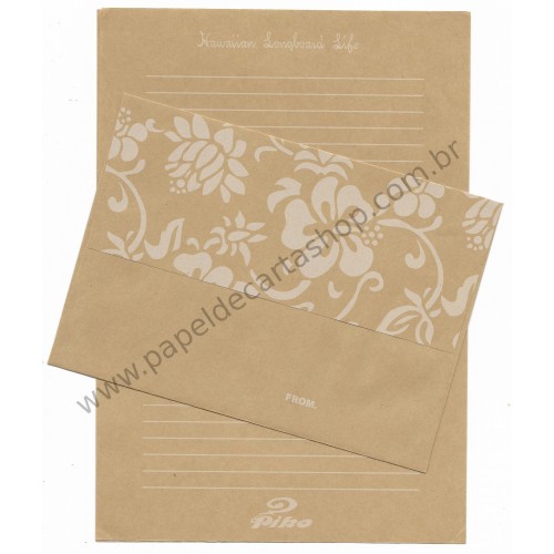 Conjunto de Papel de Carta Antigo (Vintage) Flores