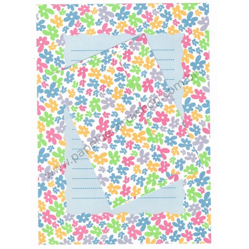 Conjunto de Papel de Carta Antigo (Vintage) Flowers