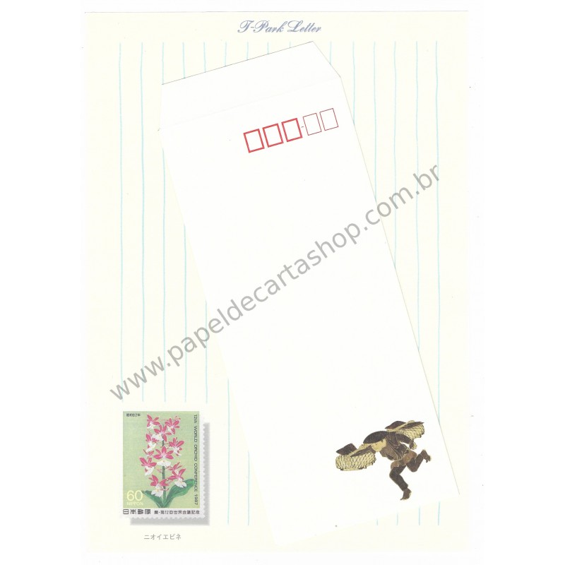 Conjunto de Papel de Carta Antigo (Vintage) Orchid - Kampo