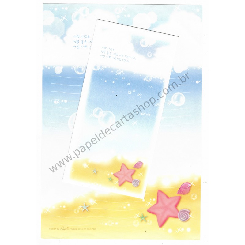 Conjunto de Papel de Carta Importado Beach - Papier