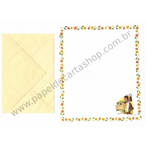 Conjunto de Papel de Carta Antigo Importado Holly Hobbie M38