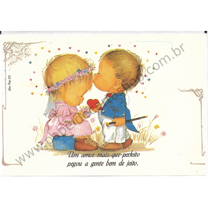 Papel de Carta Antigo Amor Perfeito - Love Print 203