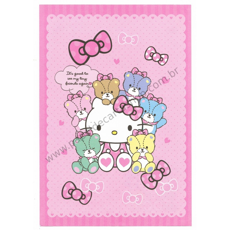 Ano 2011. Conjunto de Papel de Carta Hello Kitty Tiny Friends Sanrio