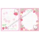 Ano 2007. Conjunto de Papel de Carta Hello Kitty Morangos Sanrio
