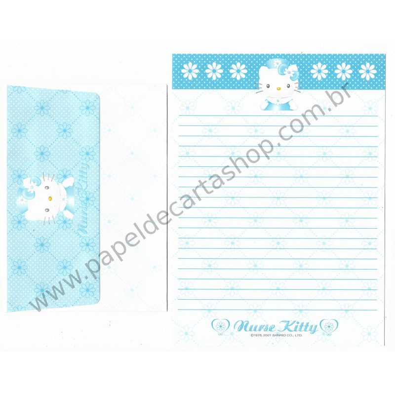 Ano 2001. Conjunto de Papel de Carta Hello Kitty Nurse 1 Sanrio