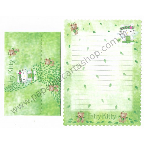 Ano 2000. Conjunto de Papel de Carta Hello Kitty Fairy Kitty C3 Sanrio