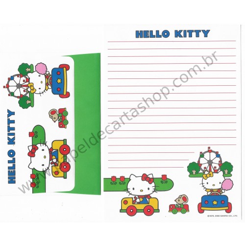 Ano 2000. Conjunto de Papel de Carta Hello Kitty & Mimi Sanrio