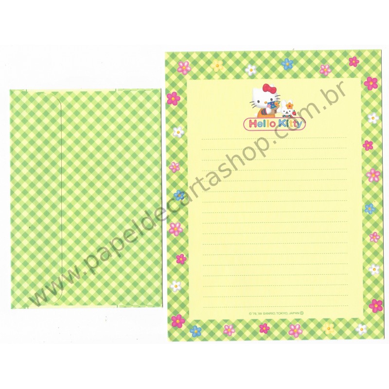 Ano 1999. Conjunto de Papel de Carta Hello Kitty CAM Sanrio