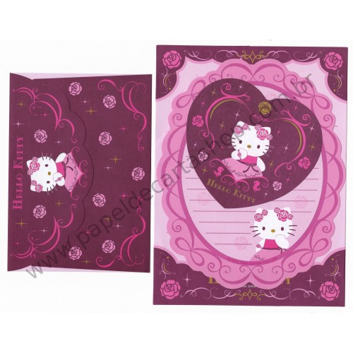 Ano 2006. Conjunto de Papel de Carta Hello Kitty CPK Sanrio