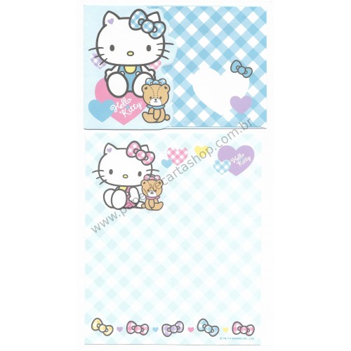 Ano 2014. Kit 2 Conjuntos de Papel de Carta Hello Kitty CRA Sanrio