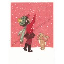 Cartão Postal Catching Snow - Belle & Boo