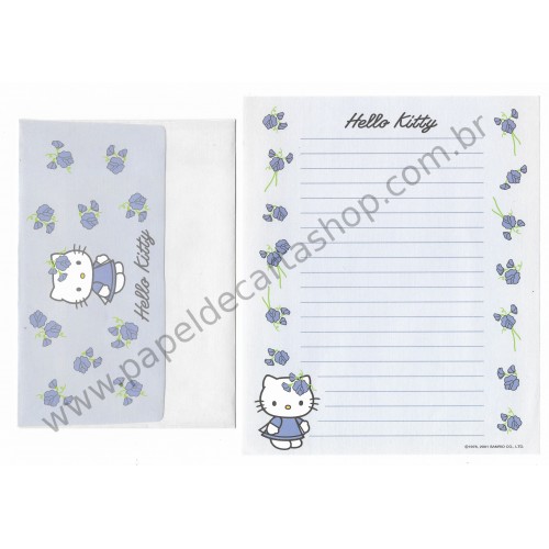 Ano 2001. Conjunto de Papel de Carta Hello Kitty Spring 2 Sanrio