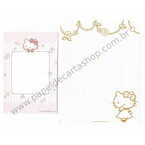 Ano 2015. Conjunto de Papel de Carta Hello Kitty House Bangkok Sanrio