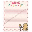 Papel de Carta AVULSO Antigo (Vintage) Pinny-Mu Pink San-X