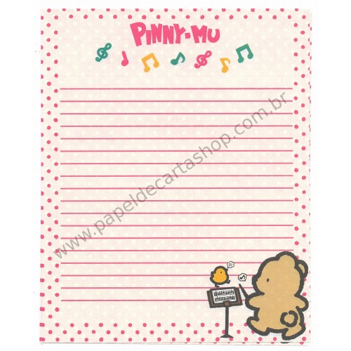 Papel de Carta AVULSO Antigo (Vintage) Pinny-Mu Pink San-X