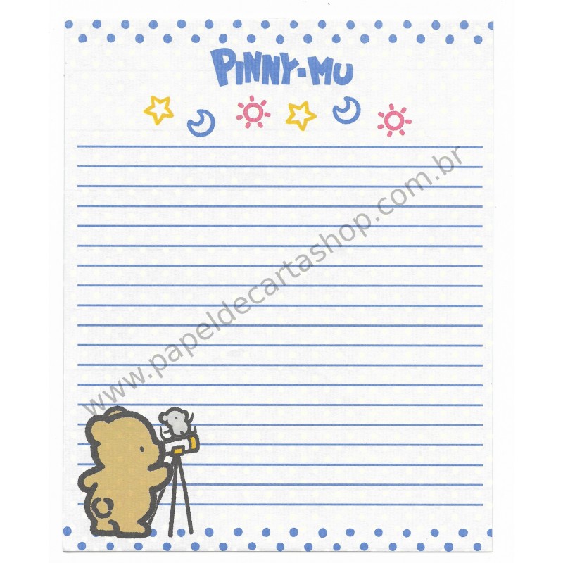 Papel de Carta AVULSO Antigo (Vintage) Pinny-Mu Blue San-X