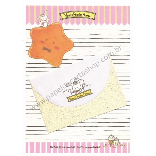 Conjunto de Papel de Carta Antigo (Vintage) Vanira Powder House CAZ Japan