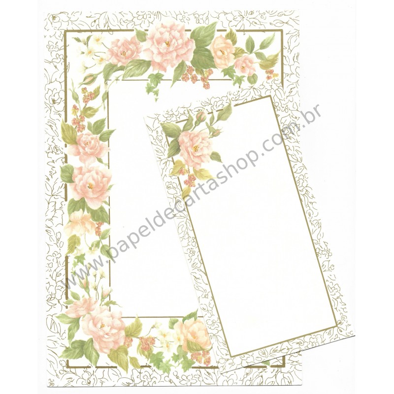 Conjunto de Papel de Carta Antigo (Vintage) Roses