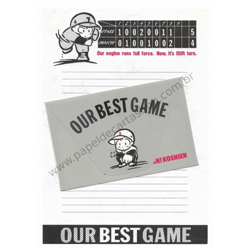 Conjunto de Papel de Carta Antigo Our Best Game Yukari Japan