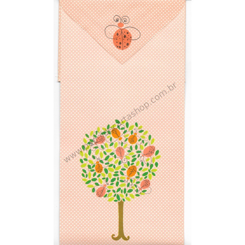 Conjunto de Papel de Carta Antigo Importado Orange Tree