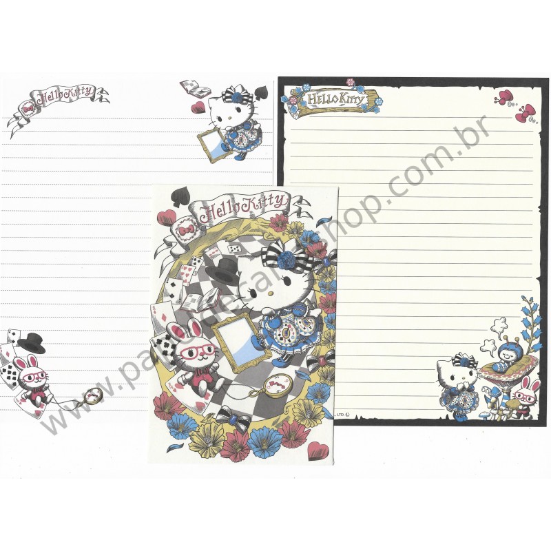 Ano 2013. Kit 2 Conjuntos de Papéis de Carta Hello Kitty - Sanrio