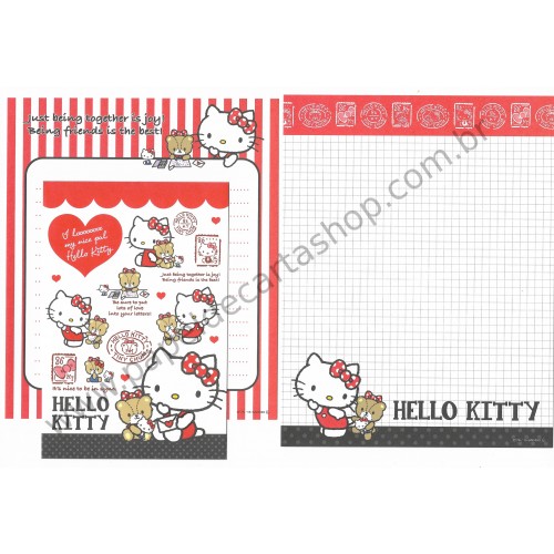 Ano 2015. Kit 2 Conjuntos de Papéis de Carta Hello Kitty - Sanrio