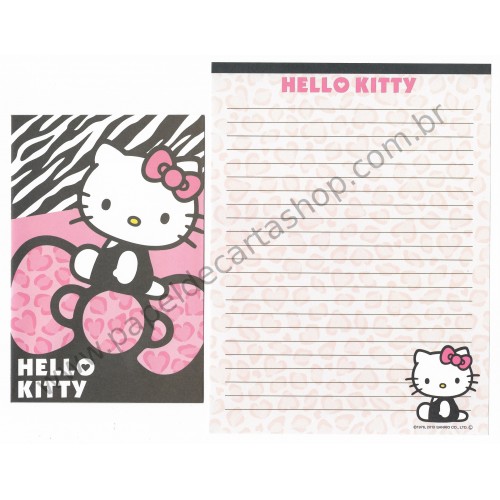 Ano 2013. Kit 4 Conjuntos de Papel de Carta Hello Kitty Three Apples Sanrio