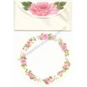 Conjunto de Papel de Carta Antigo Importado Round Rose Garden