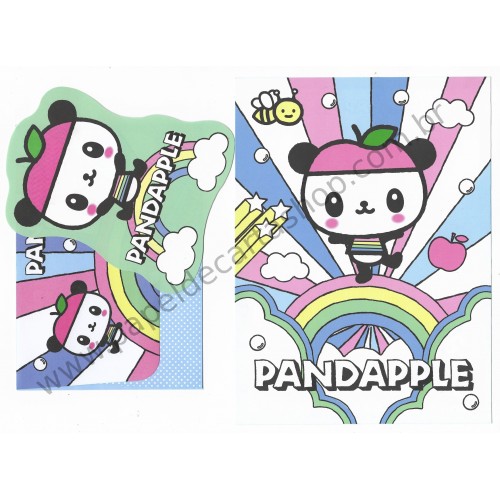 Ano 2008. Conjunto de Papel de Carta Pandapple - Sanrio