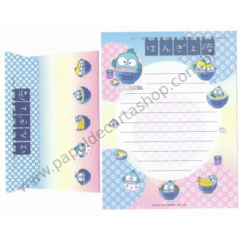 Ano 2002. Conjunto de Papel de Carta Hangyodon - Sanrio