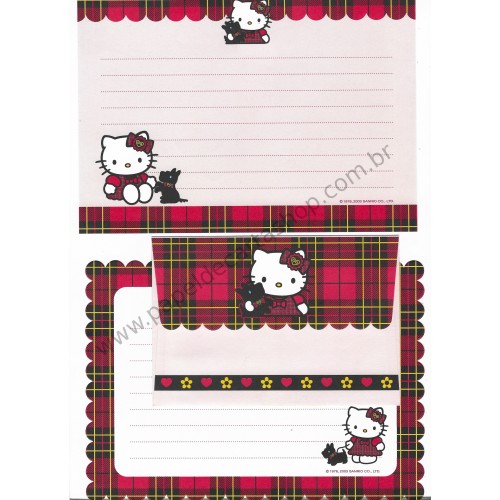 Ano 2003. Conjunto de Papel de Carta Hello Kitty XDZ Sanrio