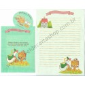 Ano 1985. Conjunto de Papel de Carta Dickory Docky Vintage Sanrio