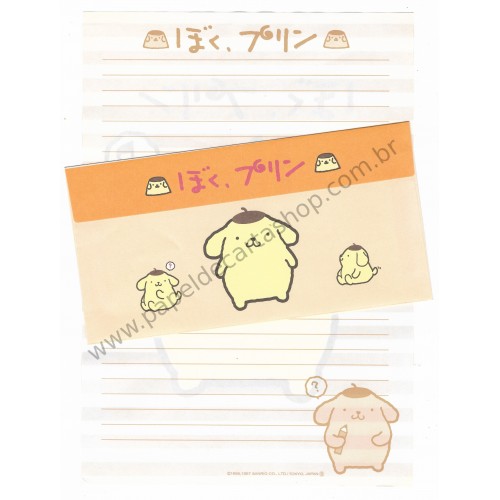 Ano 1997. Conjunto de Papel de Carta Pompompurin - Sanrio