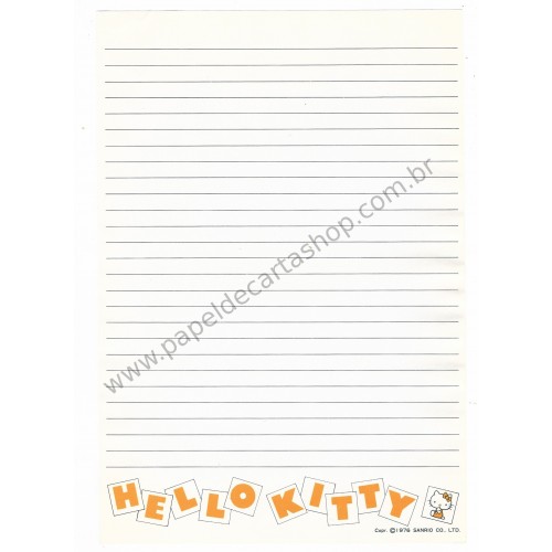 Ano 1976. Papel de Carta Hello Kitty Letter Paper Sanrio